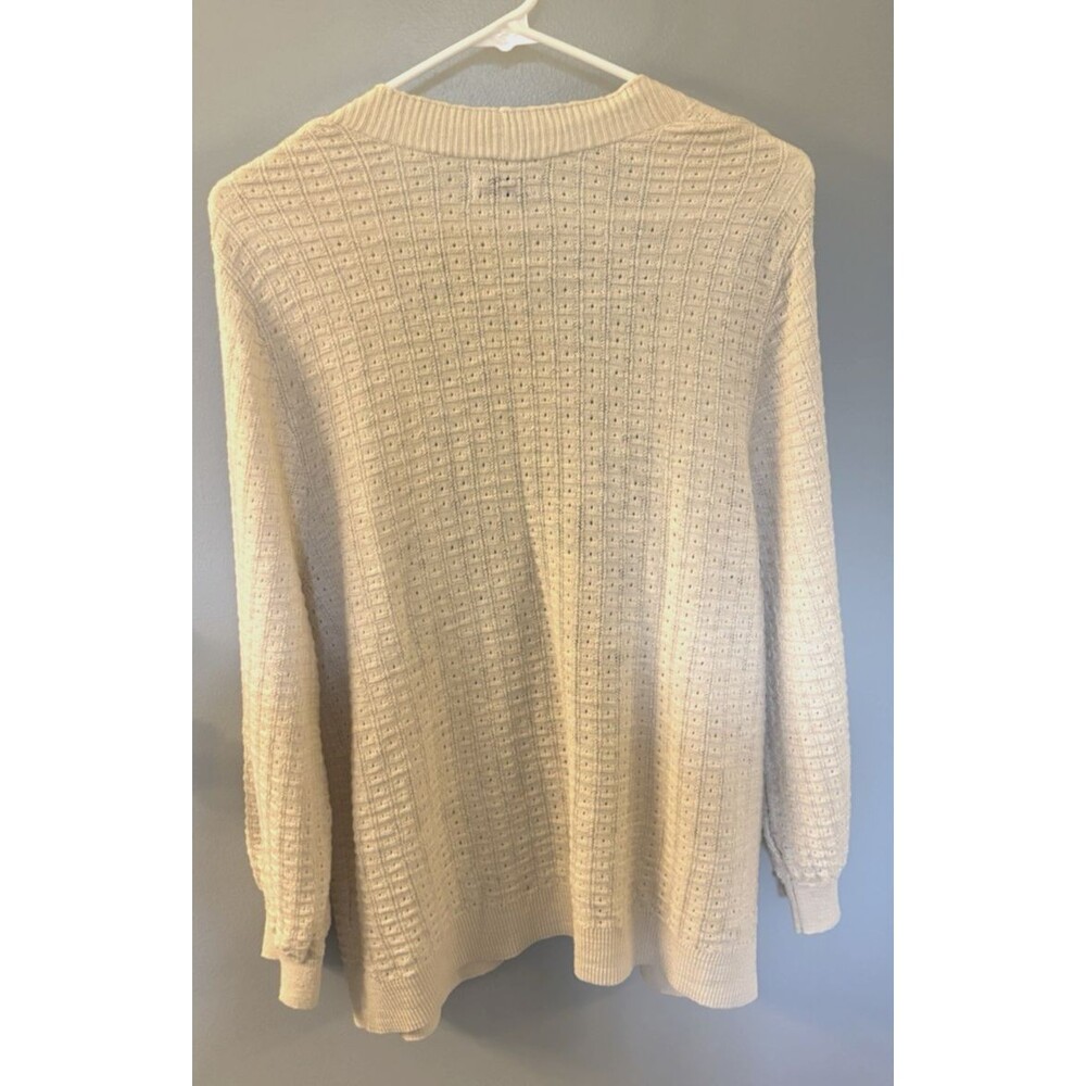 Croft & Barrow Women’s Lightweight Cream Color Open Knit Cardigan Size M - Picture 6 of 6
